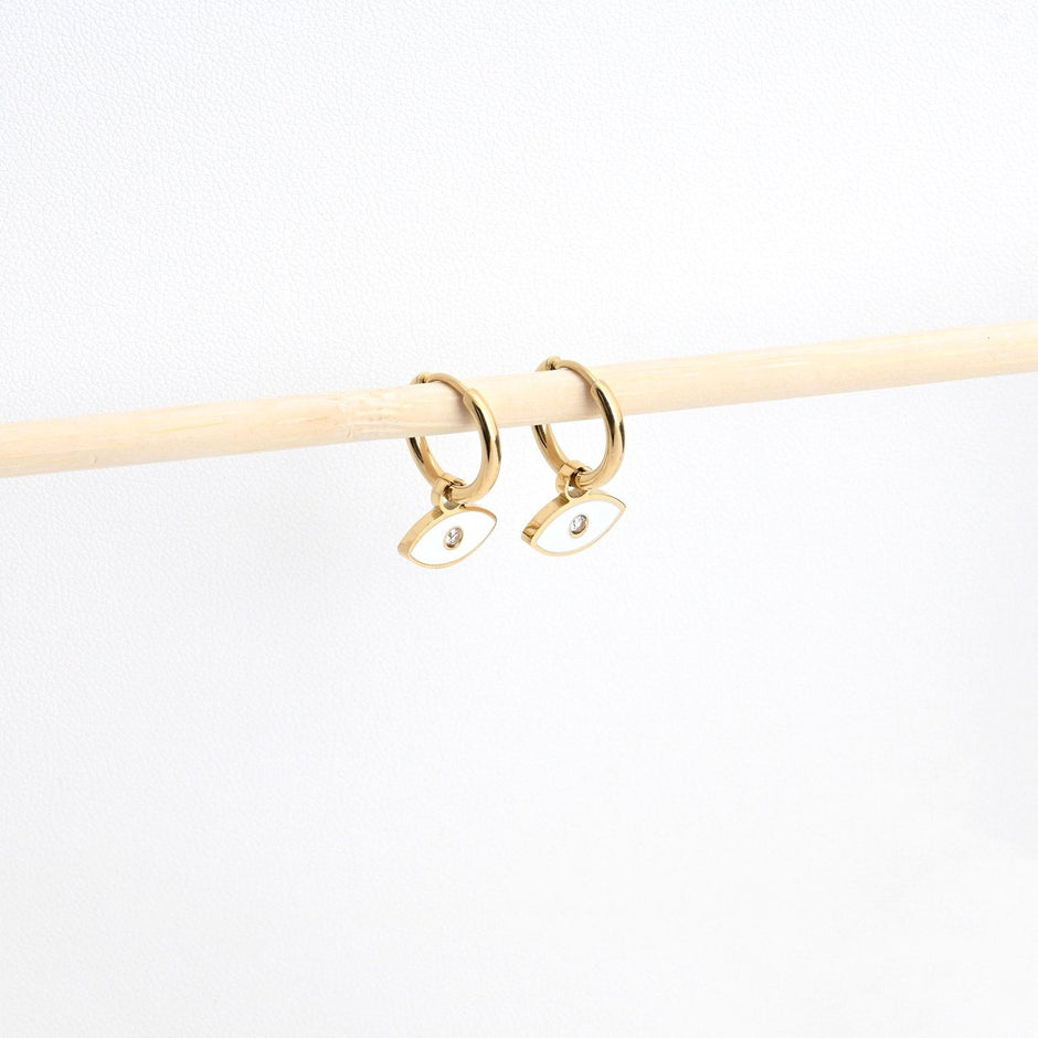 Anneaux Esmée en acier œil blanche