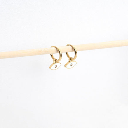 Anneaux Esmée en acier œil blanche