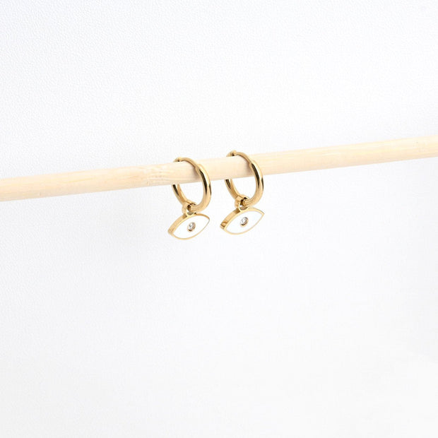 Anneaux Esmée en acier œil blanche