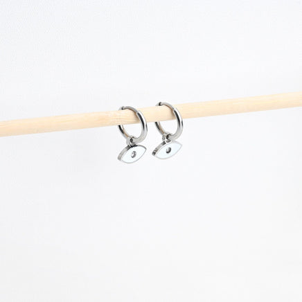 Anneaux Esmée en acier œil blanche