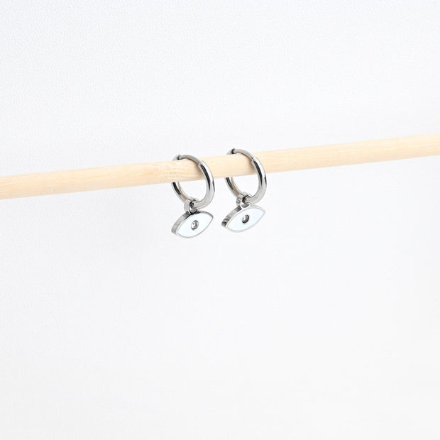 Anneaux Esmée en acier œil blanche