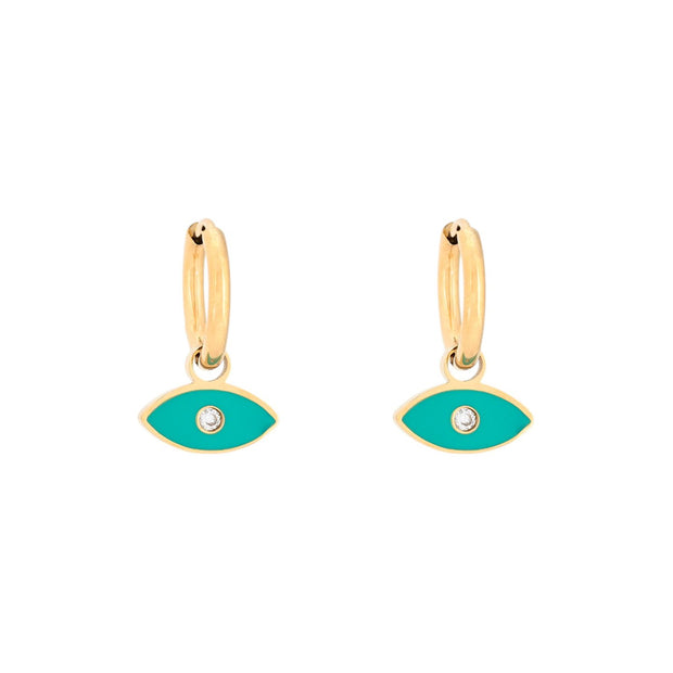 Anneaux Esmée en acier œil vert