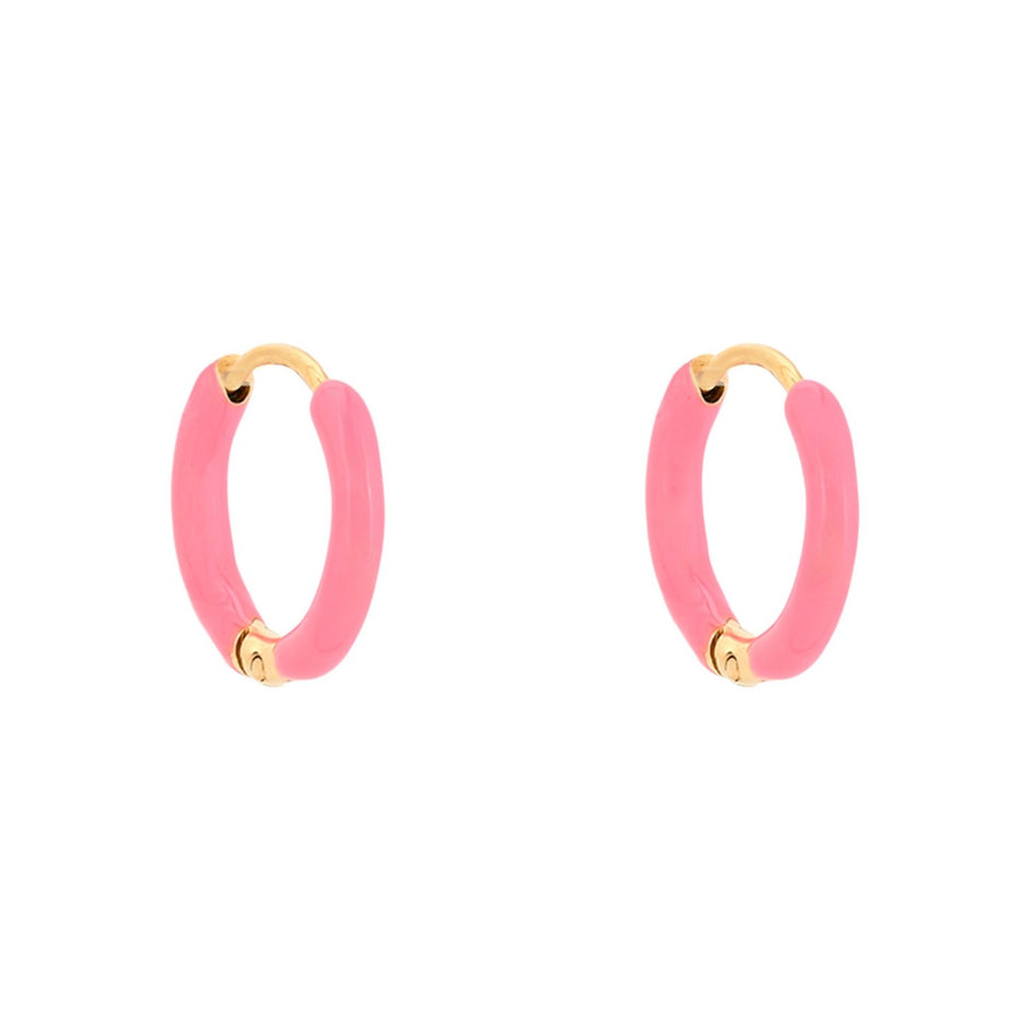 Anneaux Alba en acier fines rose