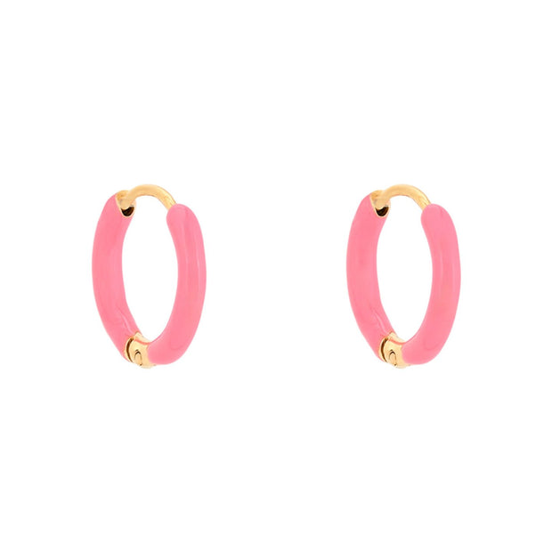 Anneaux Alba en acier fines rose