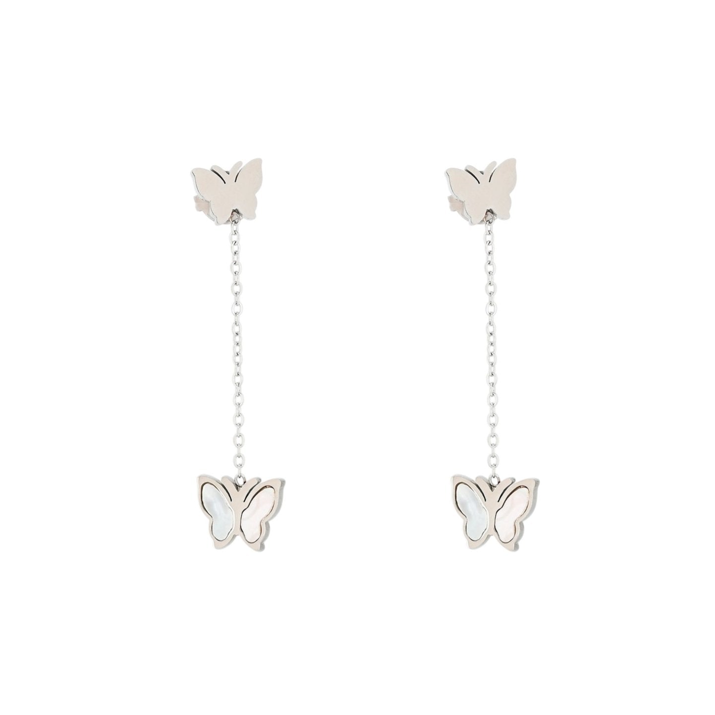Boucles d'oreilles Alba en acier de base papillon