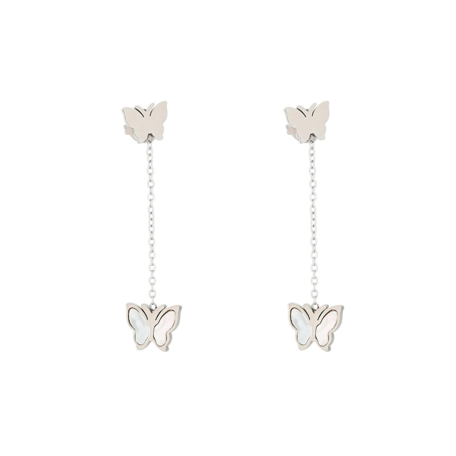 Boucles d'oreilles Alba en acier de base papillon
