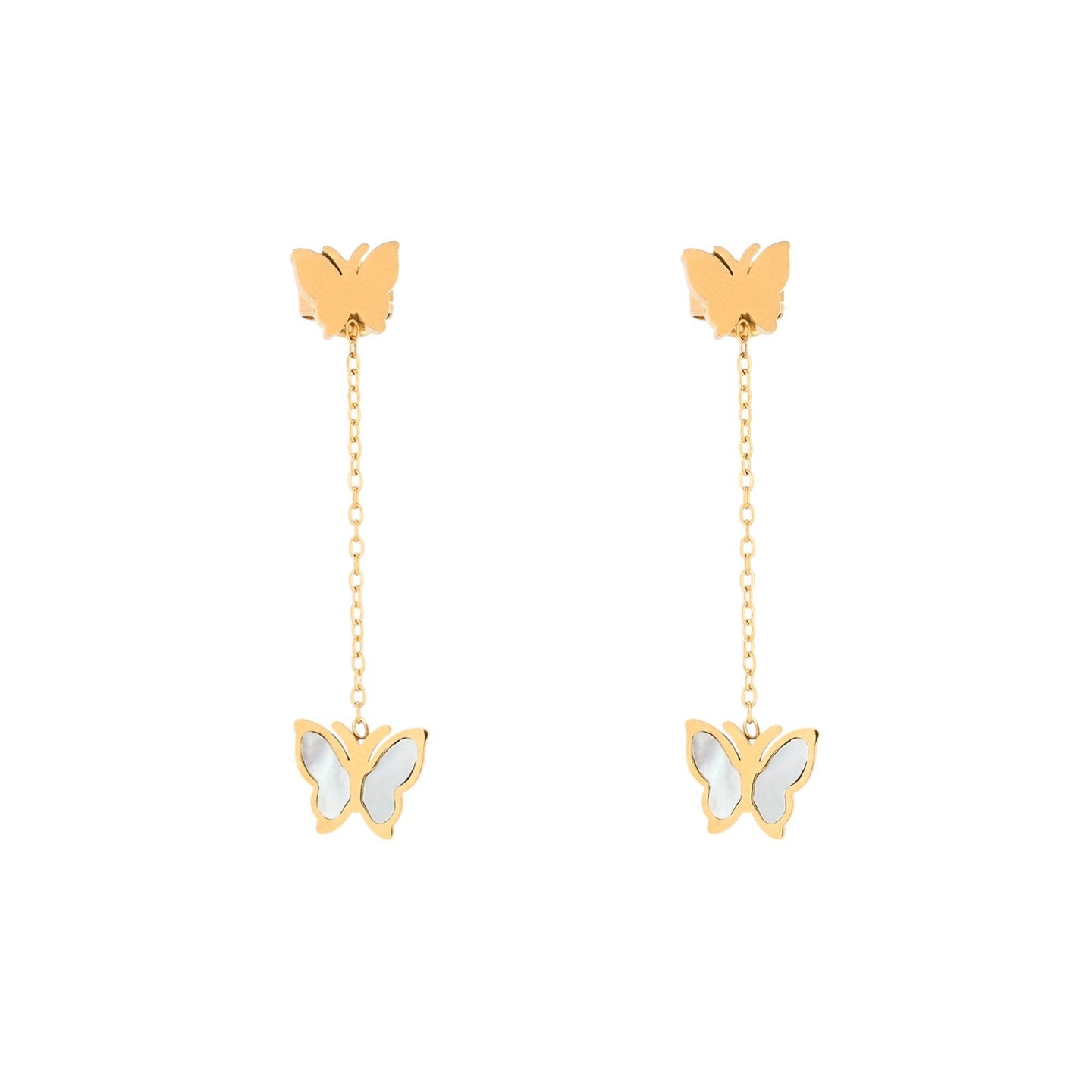 Boucles d'oreilles Alba en acier de base papillon