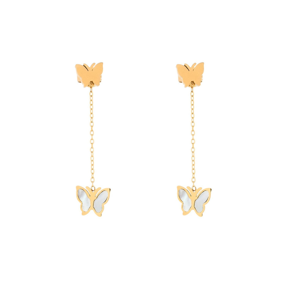 Boucles d'oreilles Alba en acier de base papillon