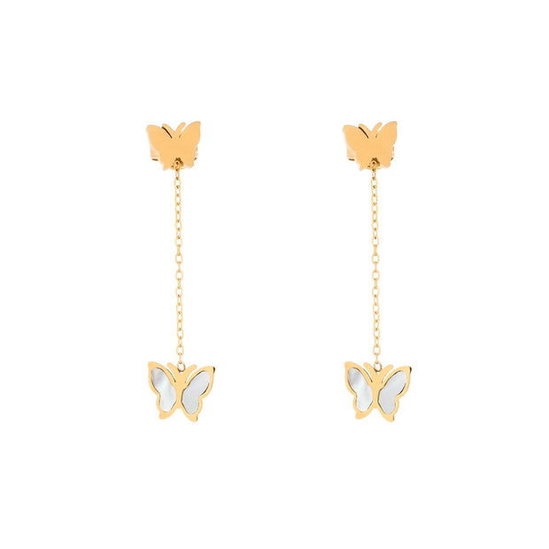 Boucles d'oreilles Alba en acier de base papillon