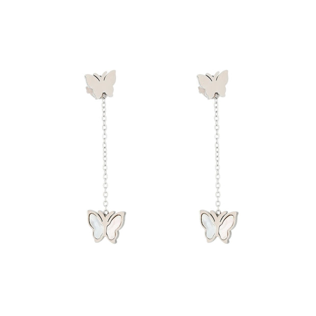 Boucles d'oreilles Alba en acier de base papillon