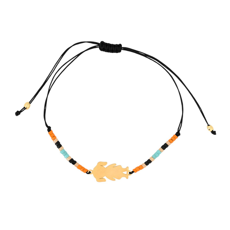 Ensemble de trois bracelets en acier orange Alba