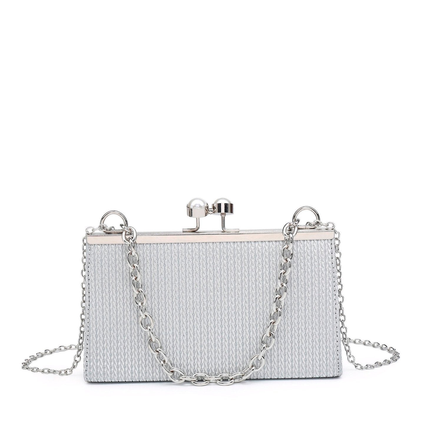 Sac de fête avec anse chaîne et perles sur le fermoir