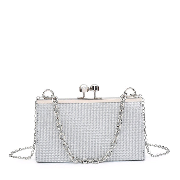 Sac de fête avec anse chaîne et perles sur le fermoir