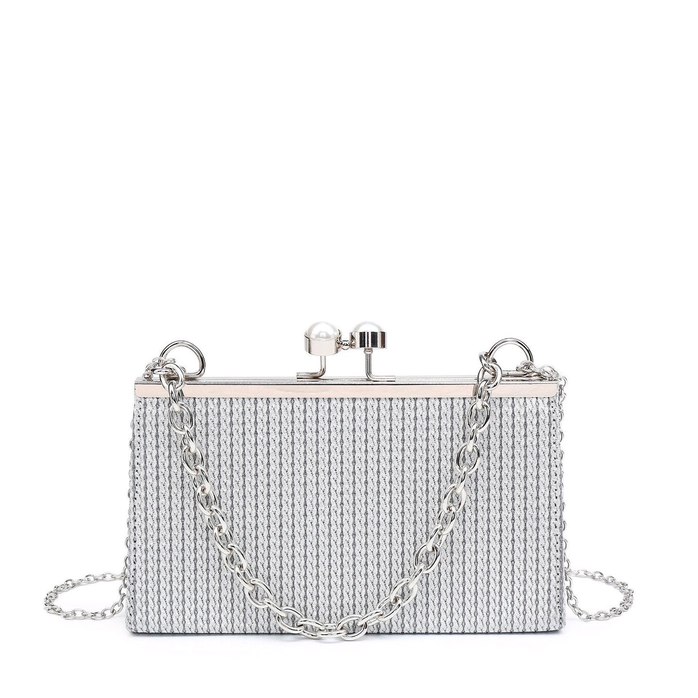 Sac de fête avec anse chaîne et perles sur le fermoir