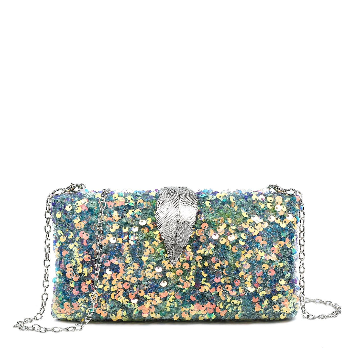 Sac avec fermeture en aluminium et paillettes