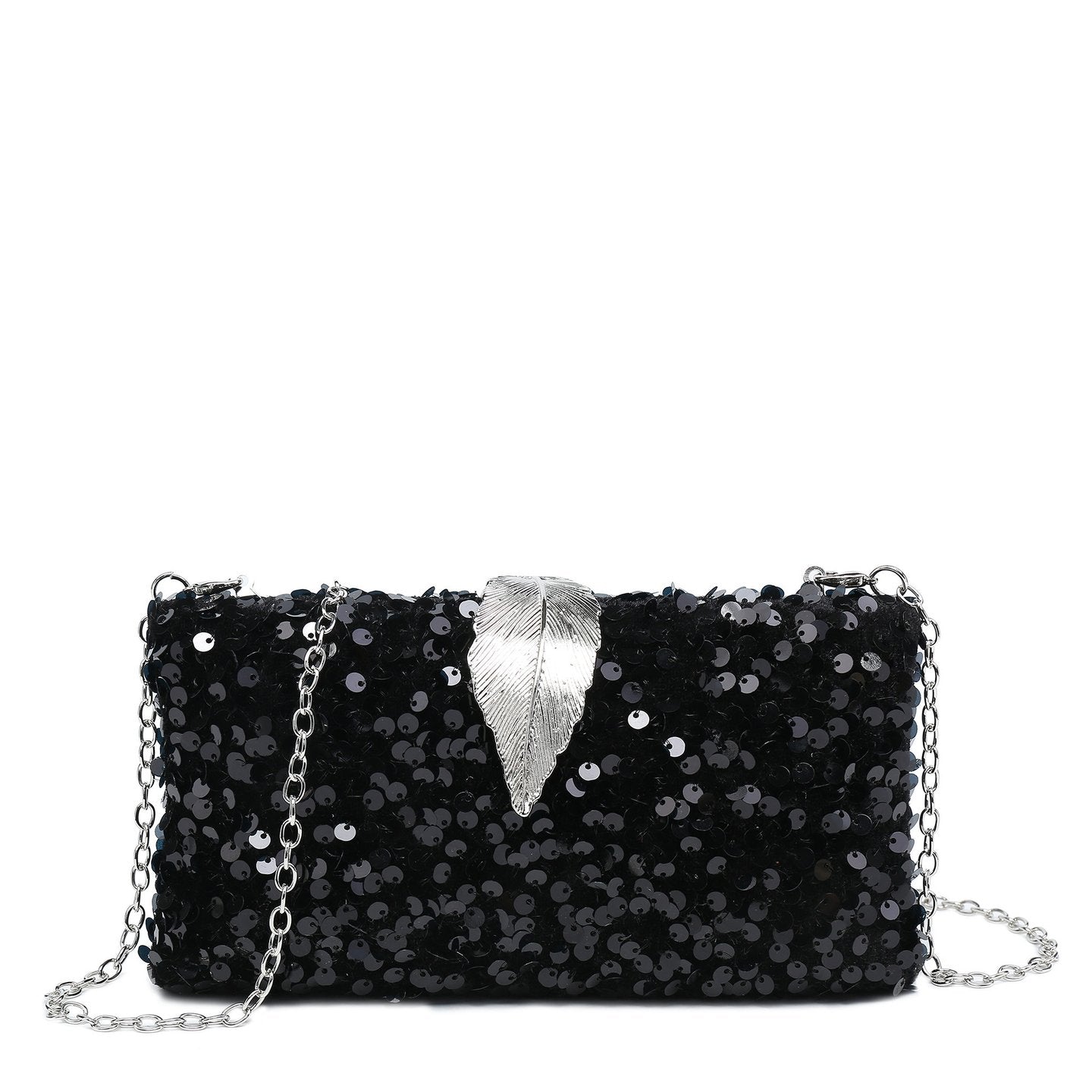 Sac avec fermeture en aluminium et paillettes