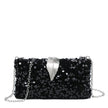 Sac avec fermeture en aluminium et paillettes