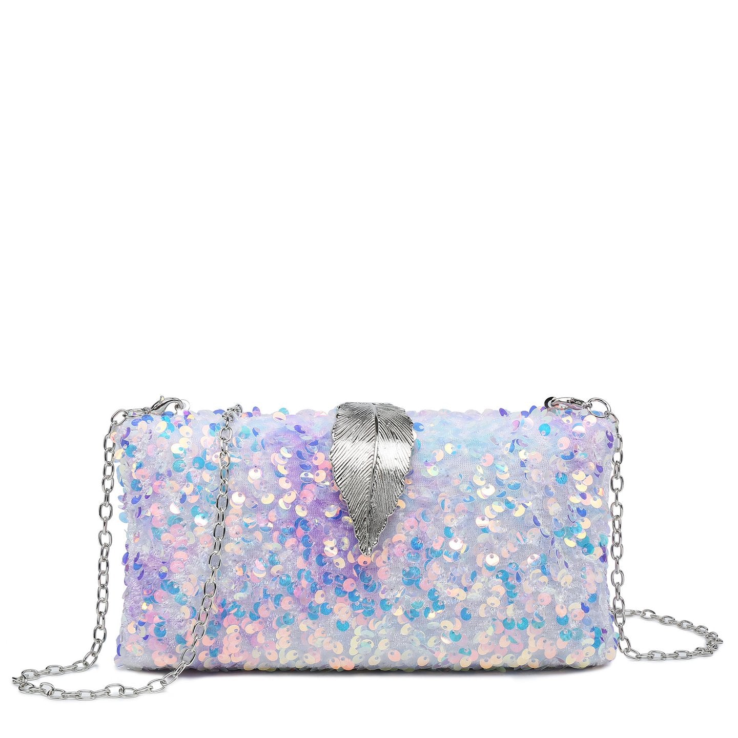 Sac avec fermeture en aluminium et paillettes