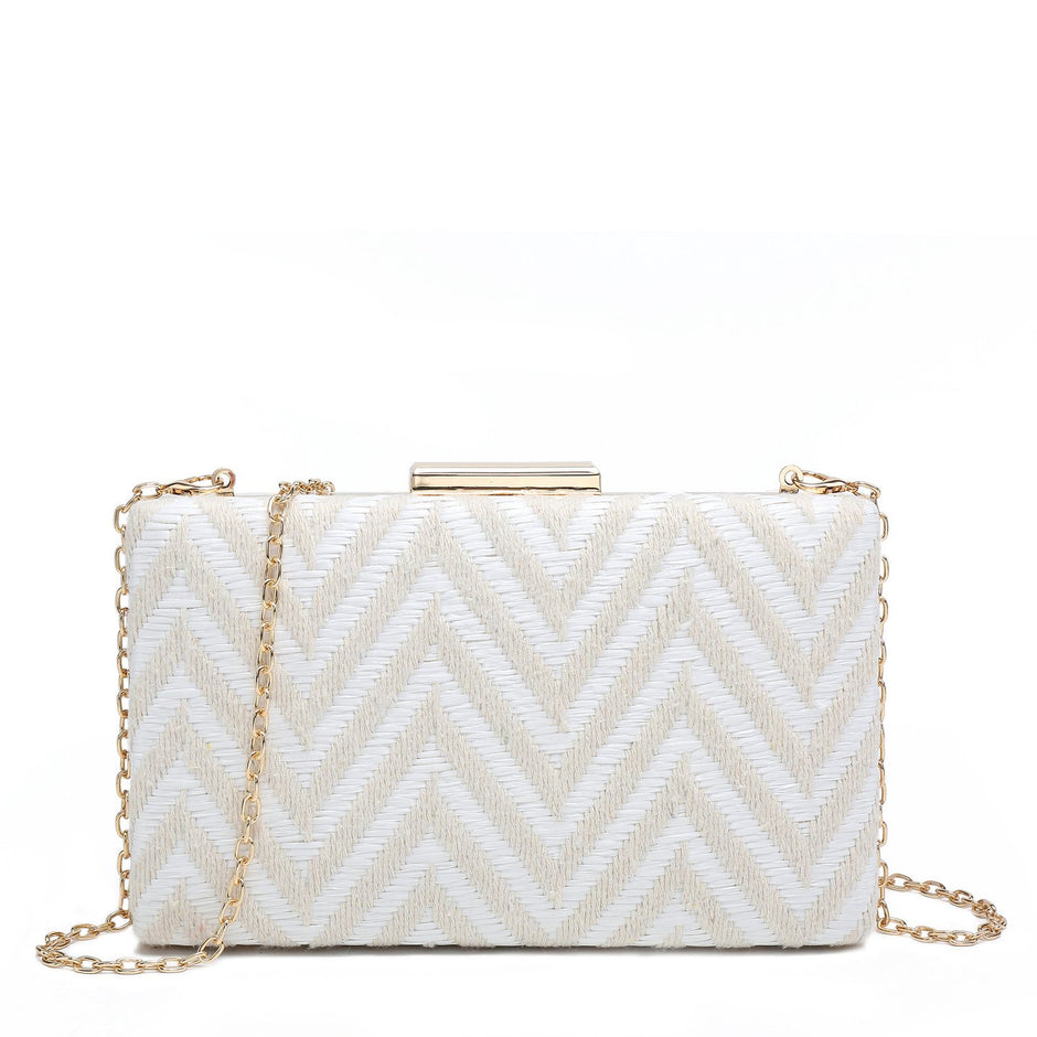 Sac banane en raphia imprimé