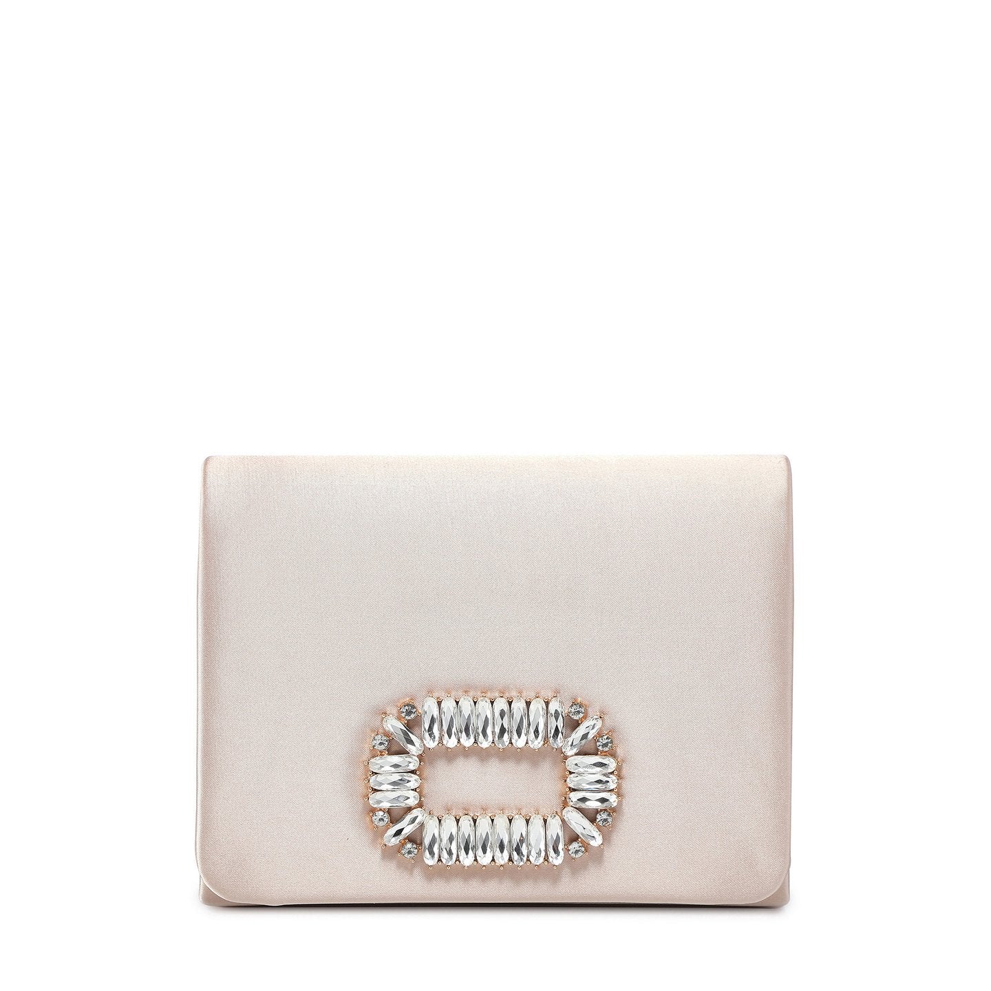 Pochette en satin avec pierres scintillantes