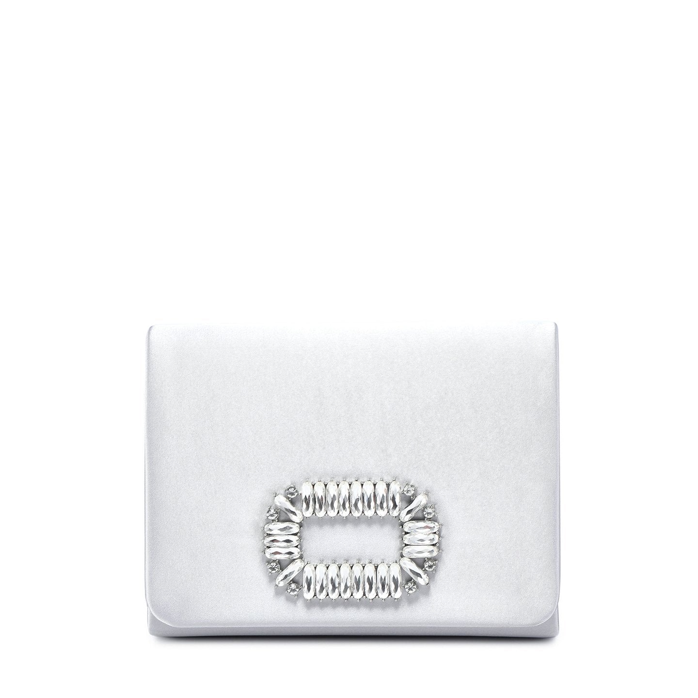Pochette en satin avec pierres scintillantes