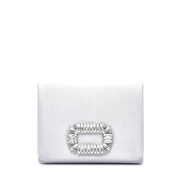 Pochette en satin avec pierres scintillantes
