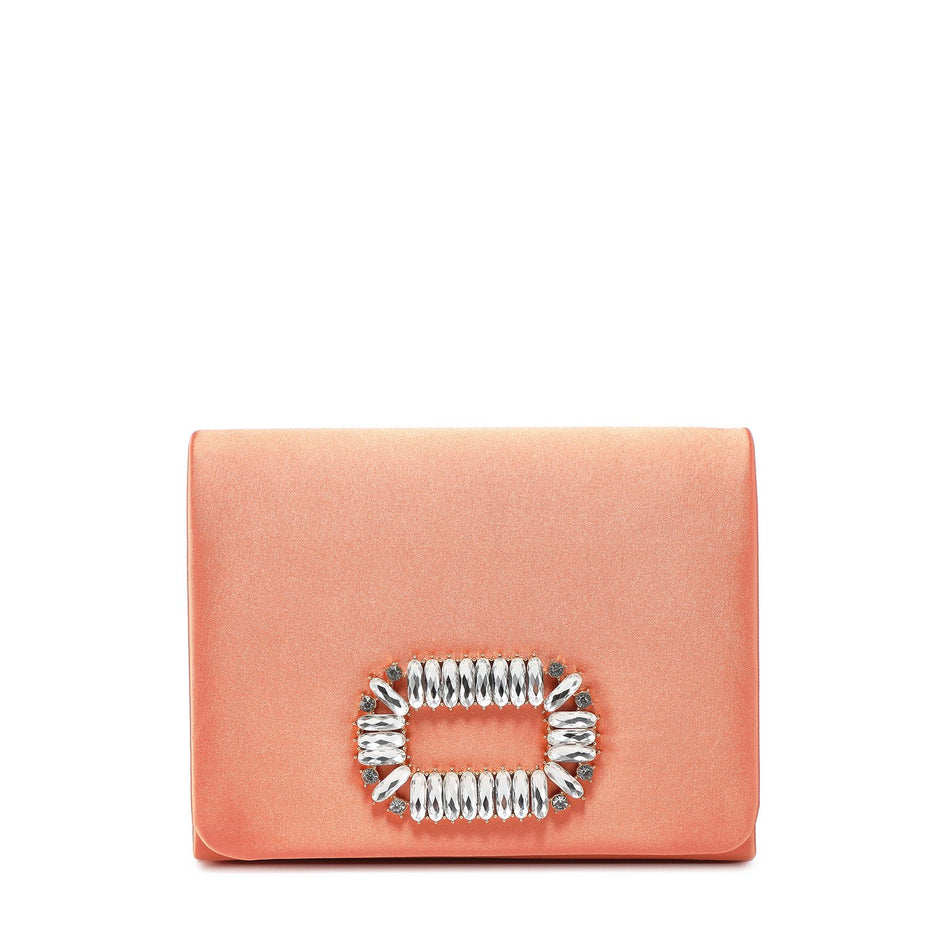 Pochette en satin avec pierres scintillantes