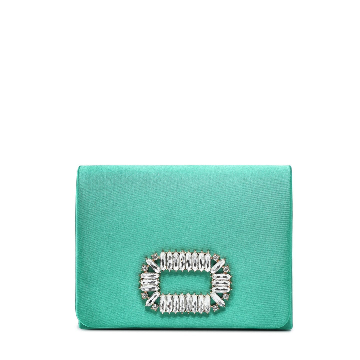 Pochette en satin avec pierres scintillantes