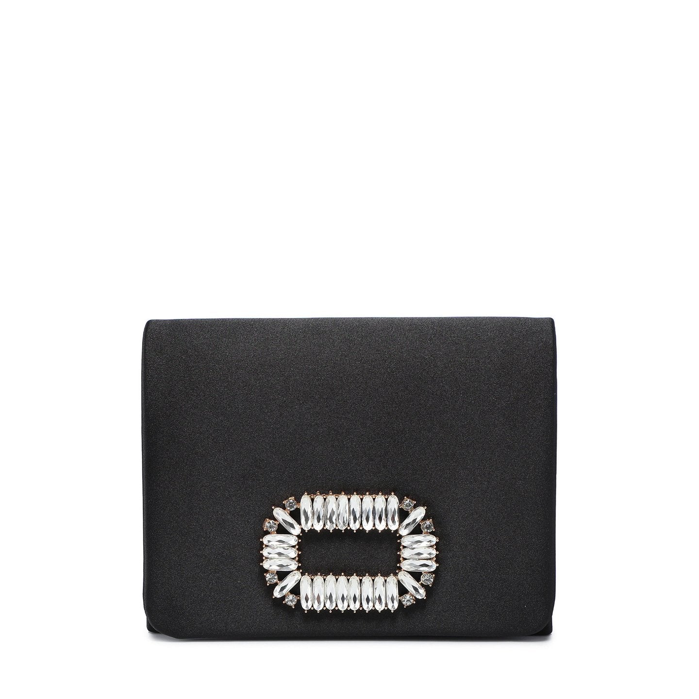 Pochette en satin avec pierres scintillantes