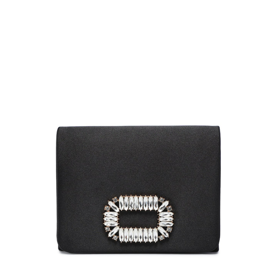 Pochette en satin avec pierres scintillantes