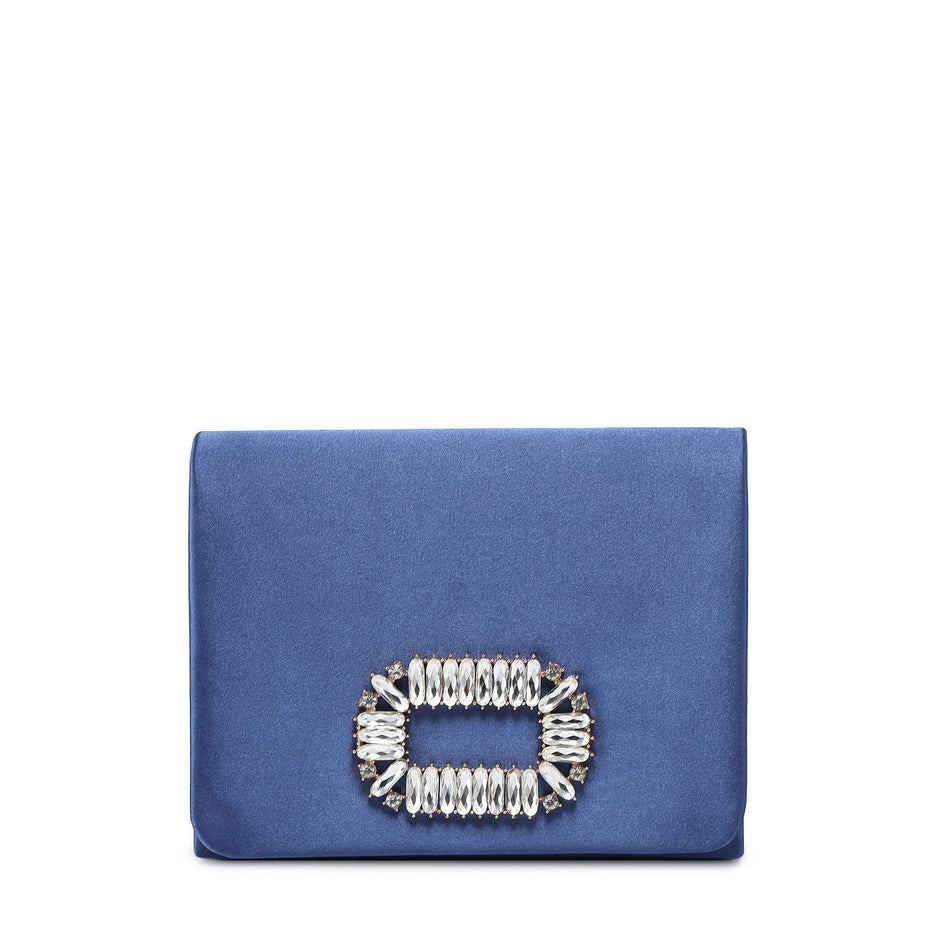 Pochette en satin avec pierres scintillantes