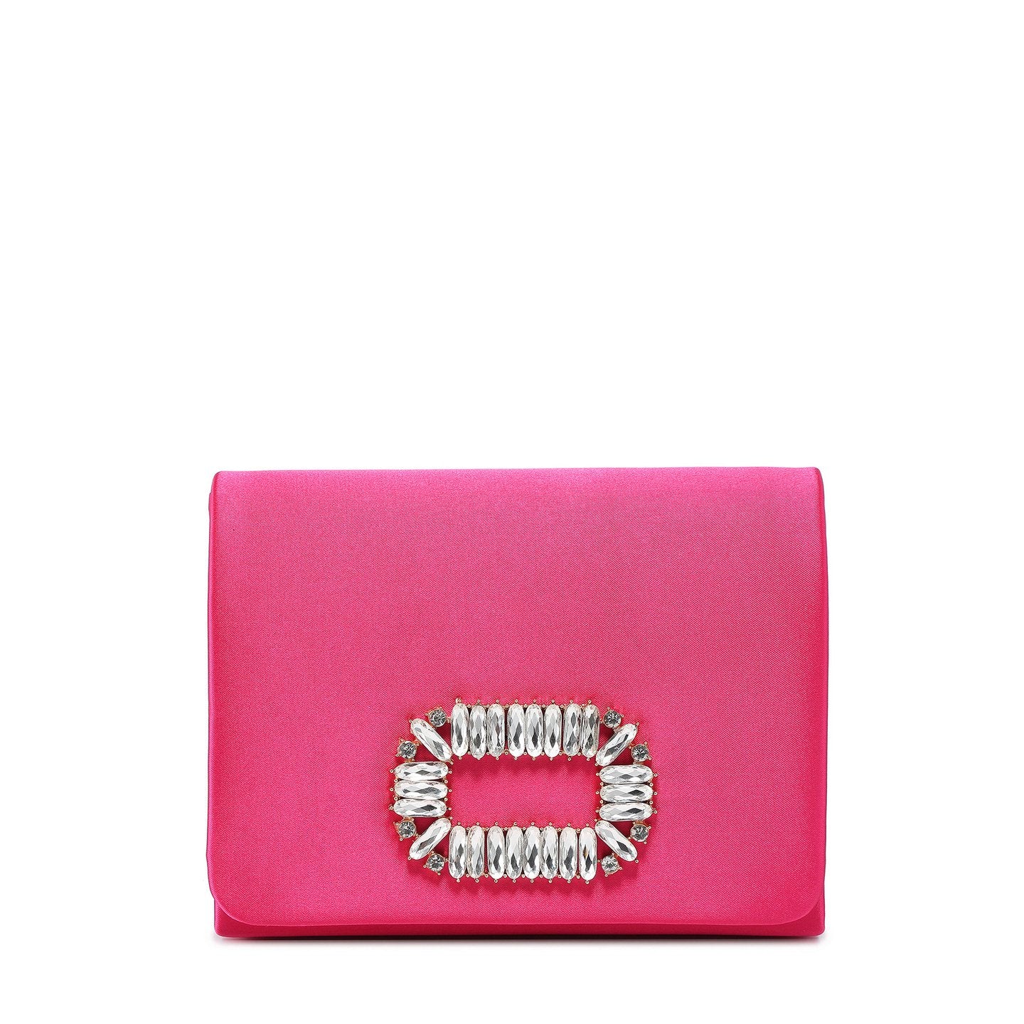 Pochette en satin avec pierres scintillantes