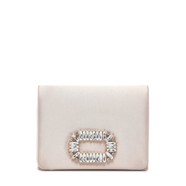 Pochette en satin avec pierres scintillantes