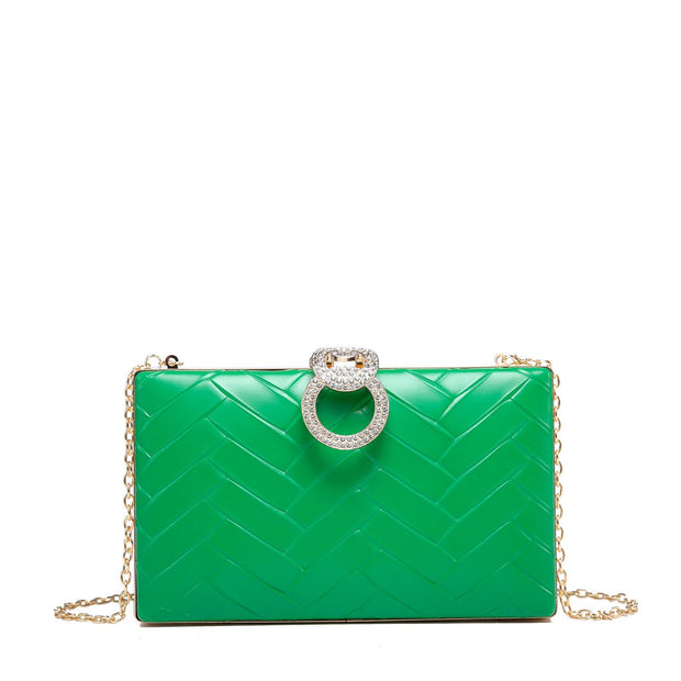 Pochette brillantes gravé zigzag