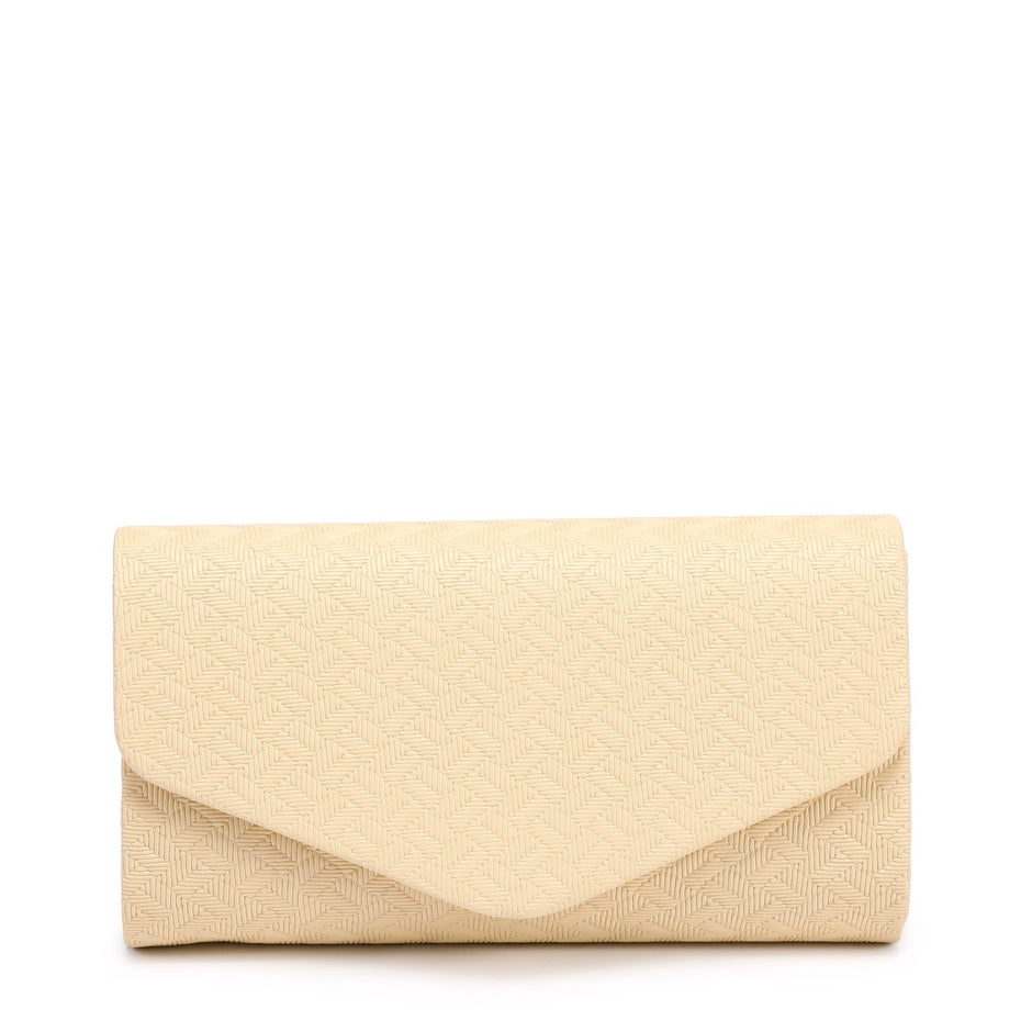 Sac de fête enveloppe zigzag avec bandoulière chaîne