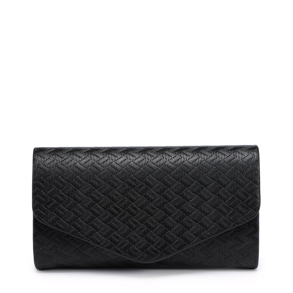 Sac de fête enveloppe zigzag avec bandoulière chaîne