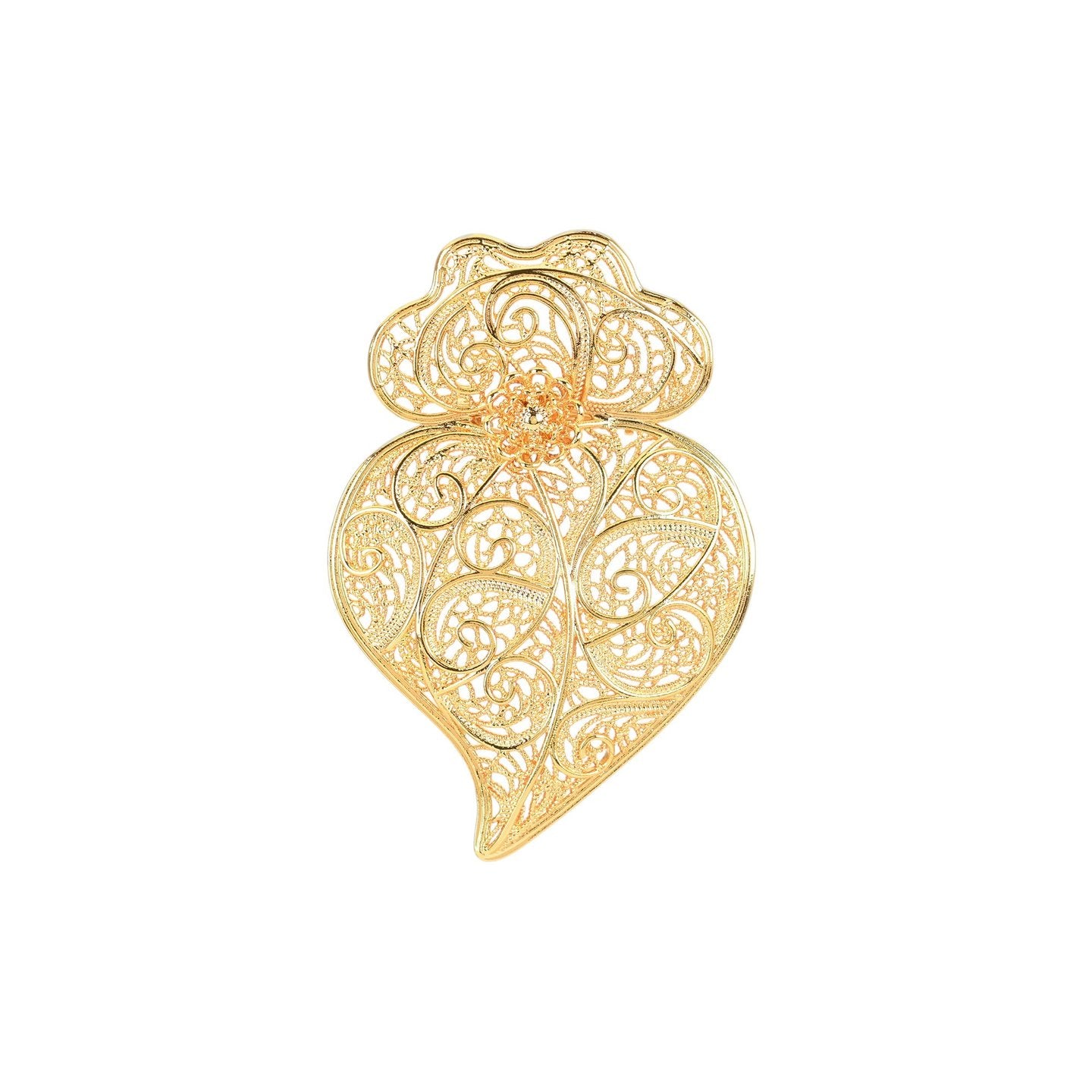 Broche semi précieuse coração de viana