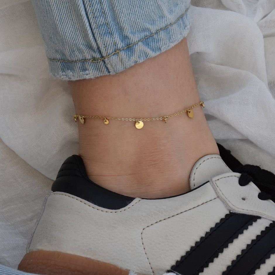 Bracelet Alba de cheville acier pendentifs ronds