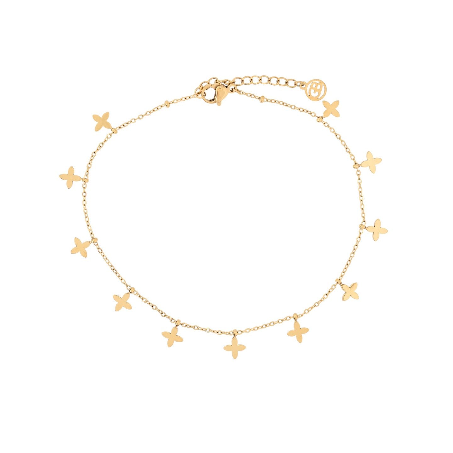 Bracelet Alba de cheville acier avec pendentifs fleurs