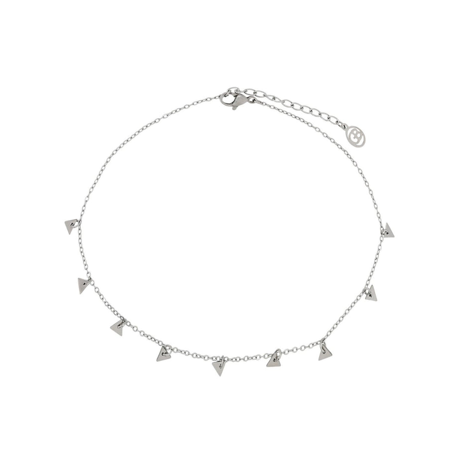Bracelet Alba de cheville acier avec pendentifs triangulaires