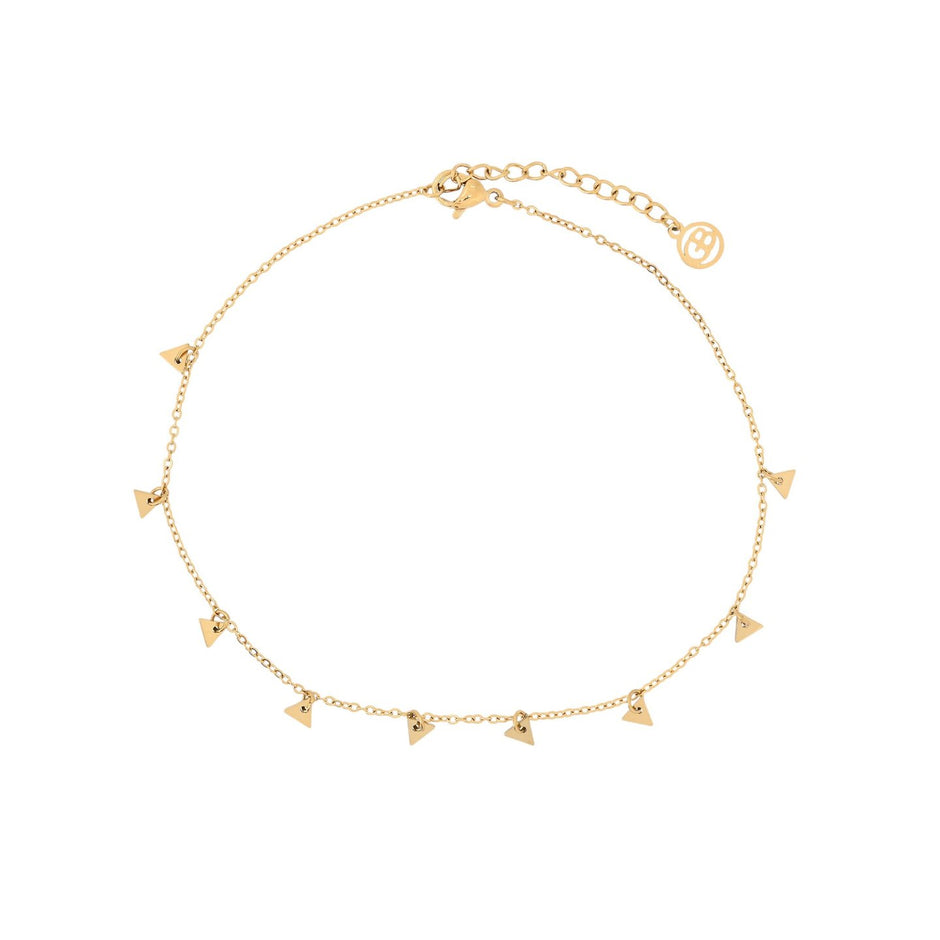 Bracelet Alba de cheville acier avec pendentifs triangulaires