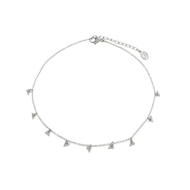Bracelet Alba de cheville acier avec pendentifs triangulaires
