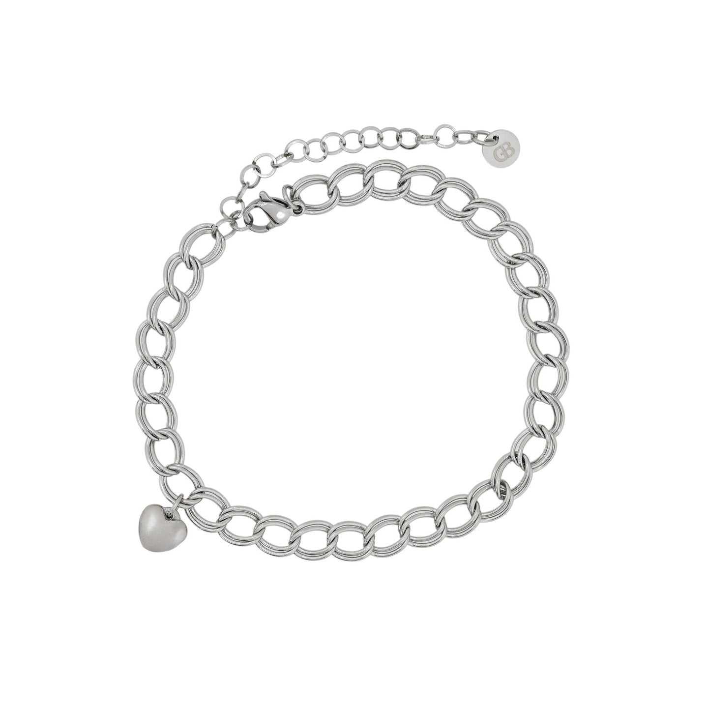 Bracelet de cheville Alba acier avec pendentif coeur
