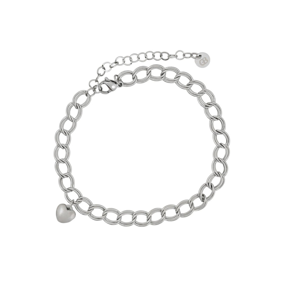 Bracelet de cheville Alba acier avec pendentif coeur