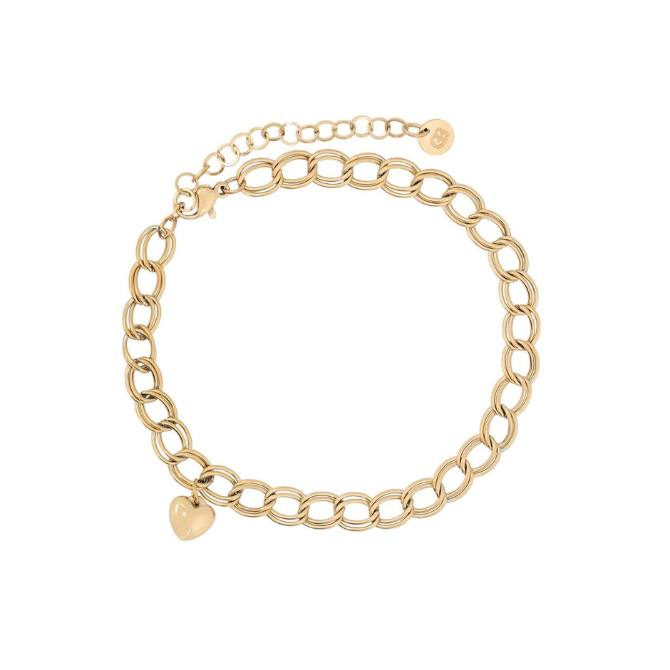 Bracelet de cheville Alba acier avec pendentif coeur