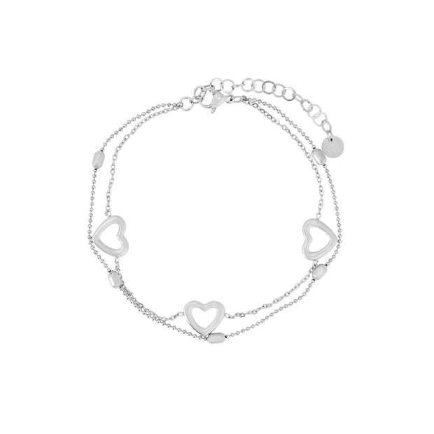 Bracelet de cheville Alba acier avec coeur