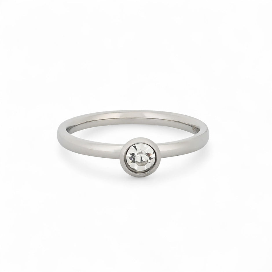 Bague alba acier solitaire JZ3454