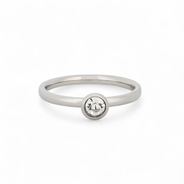 Bague alba acier solitaire JZ3454