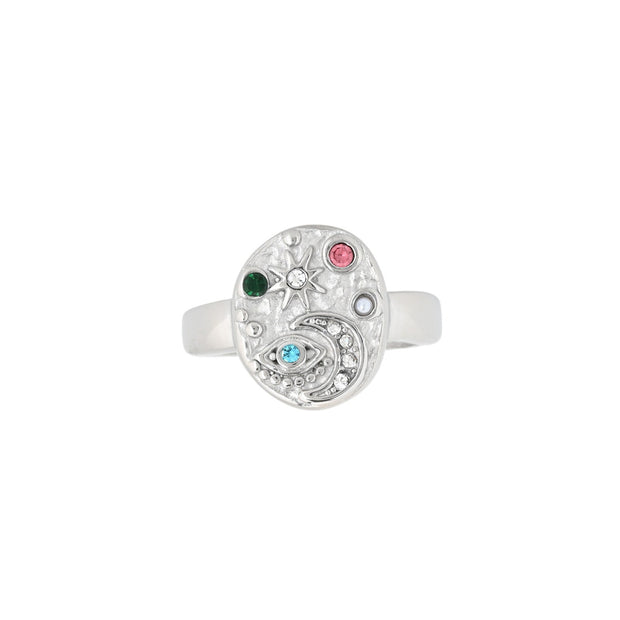 Bague alba en acier stellaire avec texture JZ5816