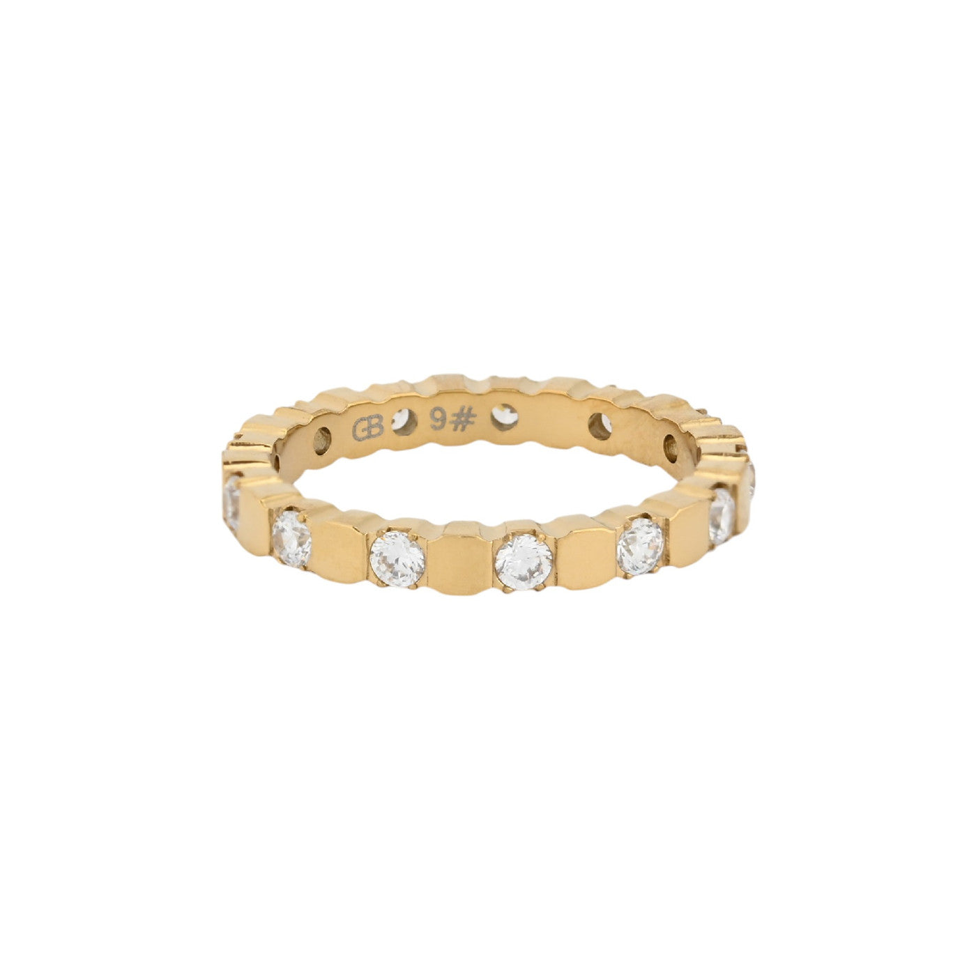 Bague alba acier avec zircones JZ5904